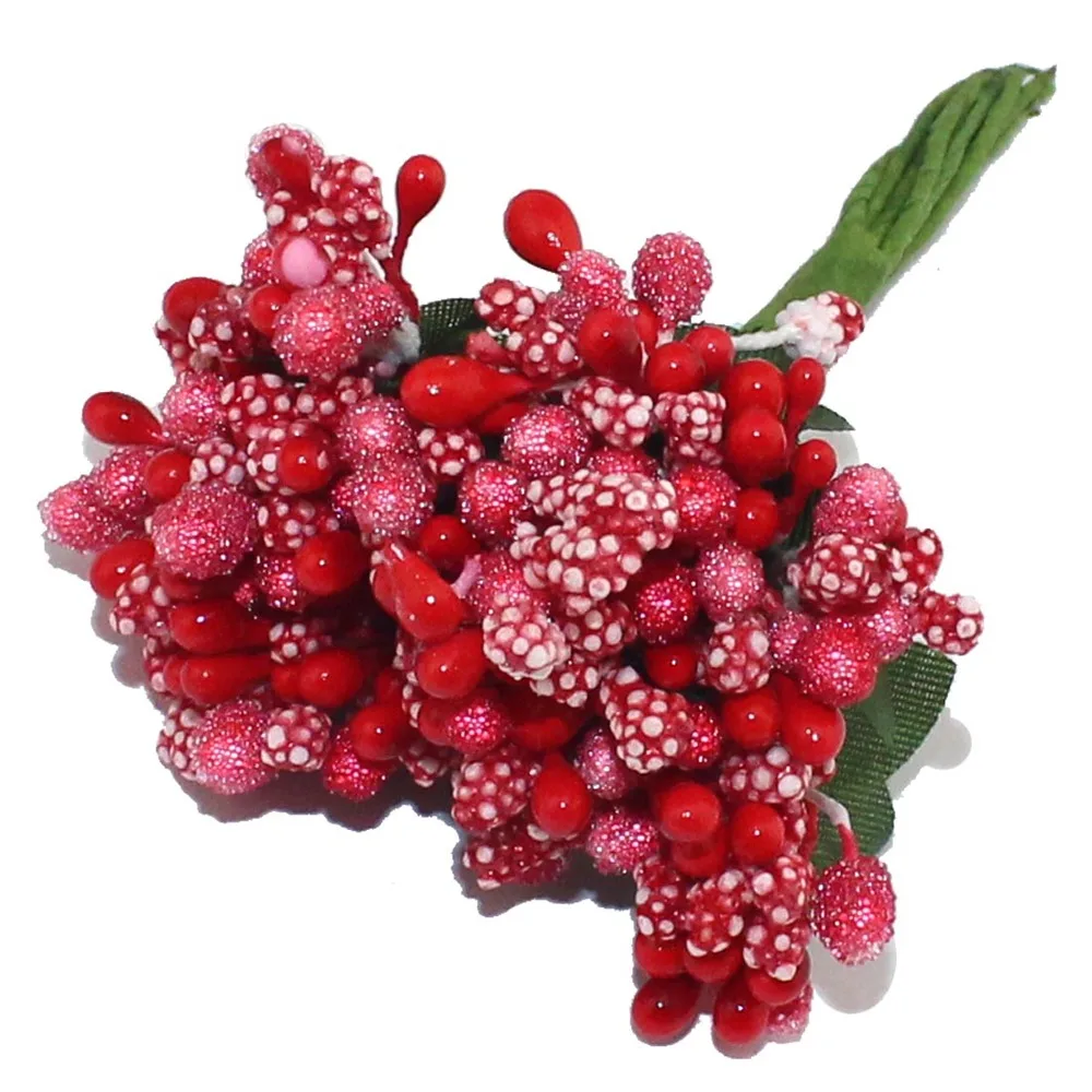 12 шт./лот ручной работы Искусственные цветы Stamen Sugar для Свадьбы вечерние
