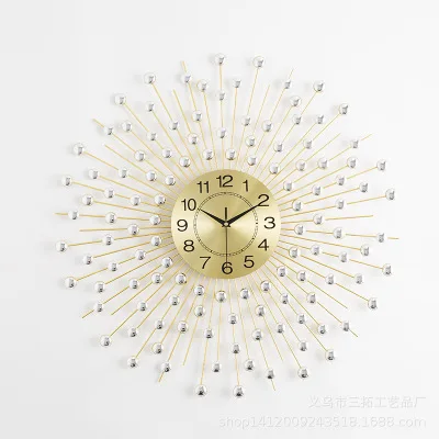 Винтажные настенные часы с металлическими кристаллами Роскошные алмазные