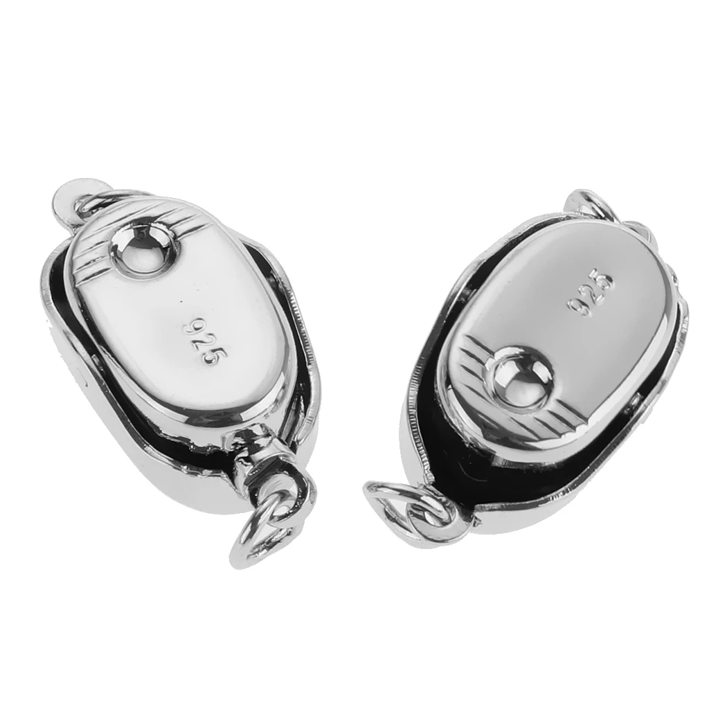 2pcs 925 Sterling Silver color Connector Buckle Clasp For DIY Jewelry Makings | Украшения и аксессуары