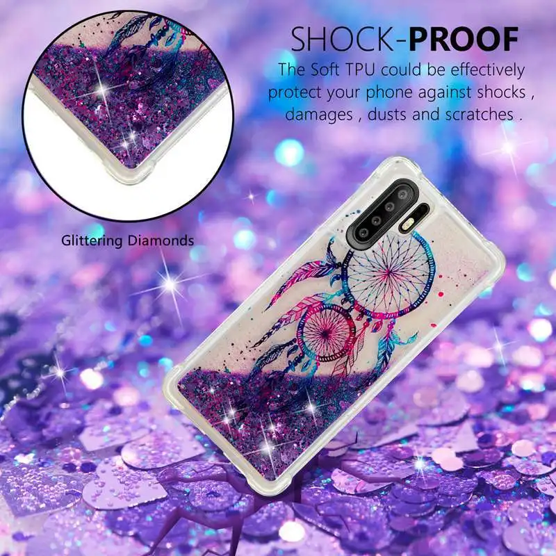 Phone Case For Huawei P30 Pro P20 Lite P Smart P8 2017 Glitter Shine Shockproof Quicksand Back Cover Lovely TPU Soft |