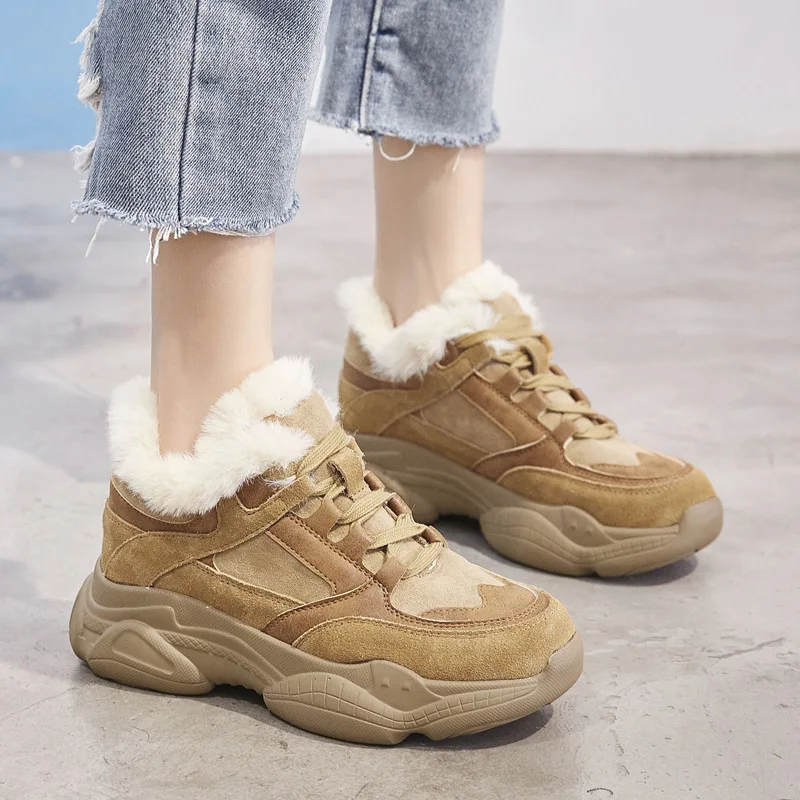 Zapatos mujer Повседневная обувь Женские модные брендовые теплые кроссовки на