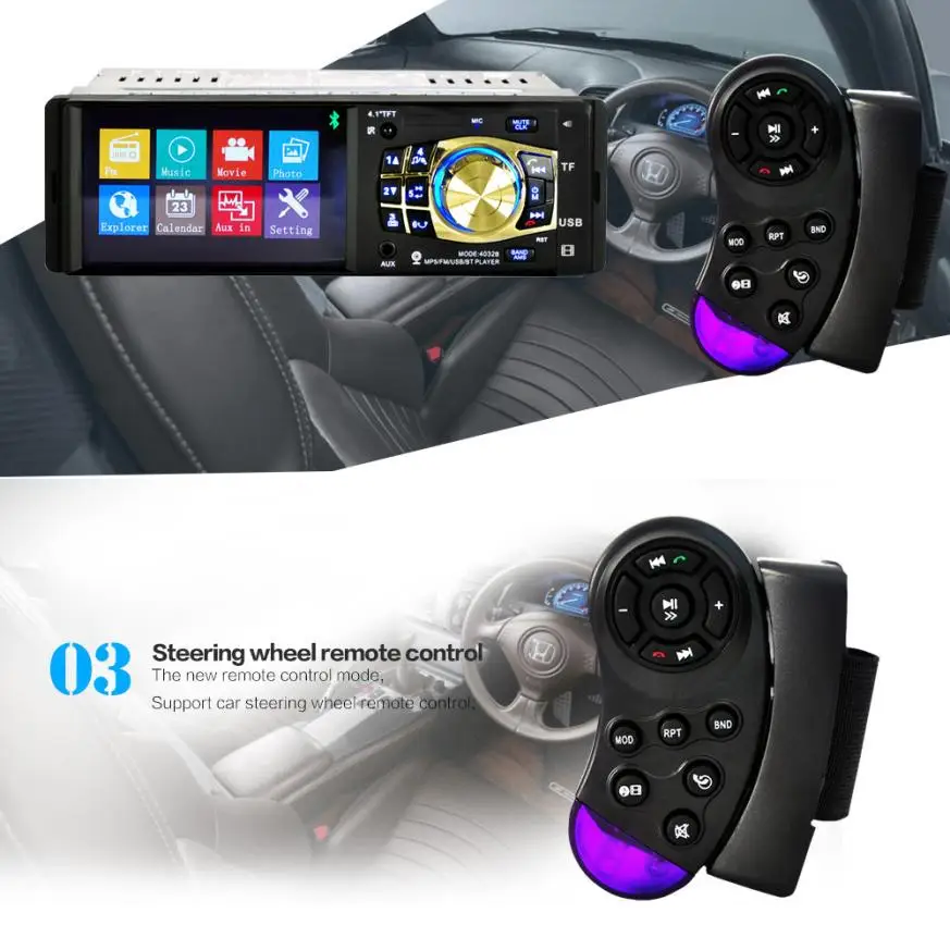 Автомагнитола Bluetooth стерео аудио Bluetooth Handsfree FM Aux вход приемник SD USB MP3 jul6