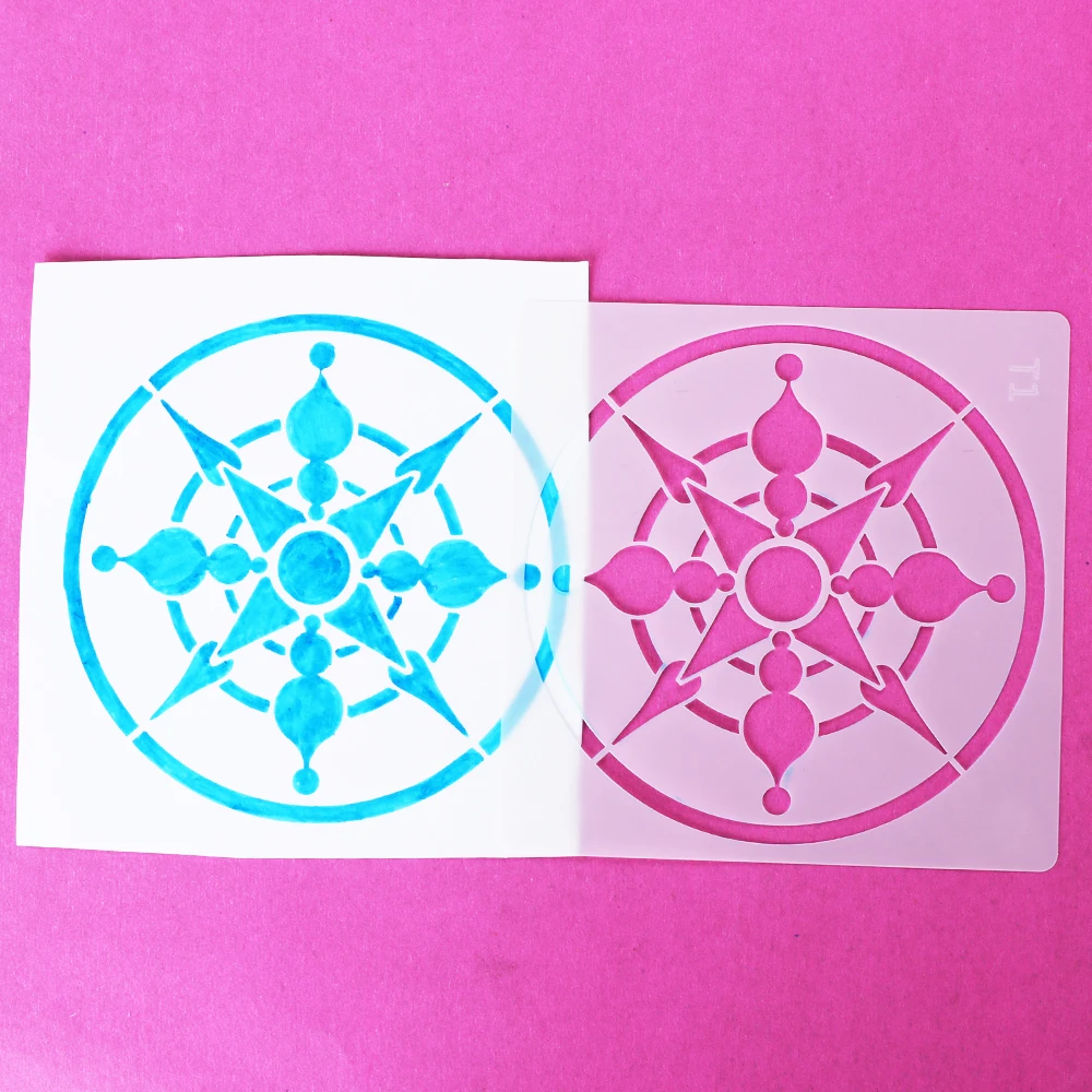 1P DIY Craft Mandala вспомогательные трафареты для слоев стен картина штамп скрапбукинга