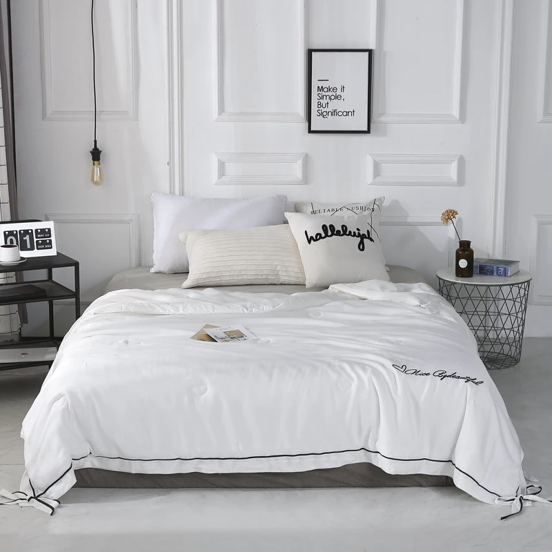 Новинка 2019 однотонное белое покрывало с бантиком-бабочкой летнее одеяло из