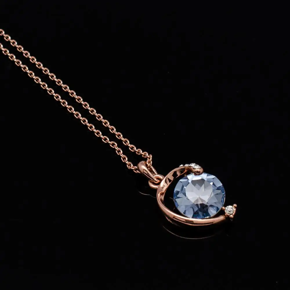 Wholesale Purple Austrian Rhinestone Zircon Charm Necklace Chain Plated Really Rhodium for Girl Kids Christmas Gift | Украшения и