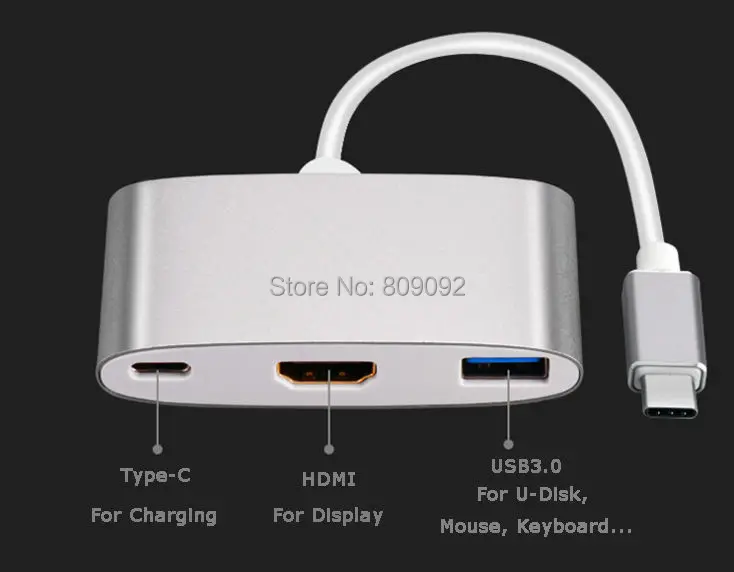 High quality Type C USB 3.1 Male to USB-C 4K HDMI USB3.0 Adapter cable 3 in 1 Hub For Apple Macbook | Компьютеры и офис
