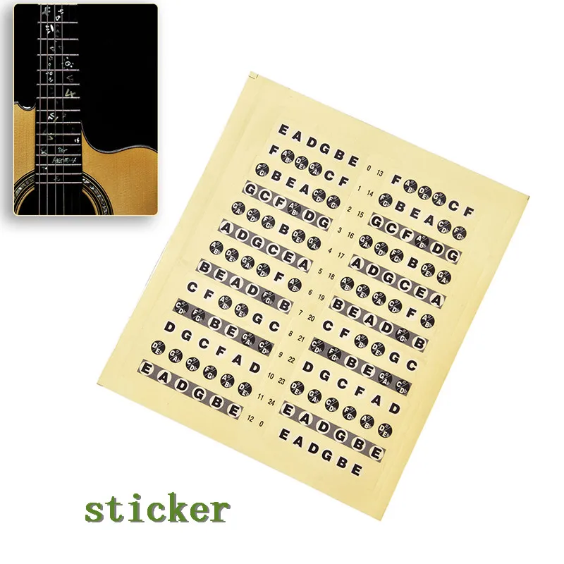 1 шт. 6 этикеток для нот гитар Fret Scale Mark наклейки гитары гриф бас аксессуары