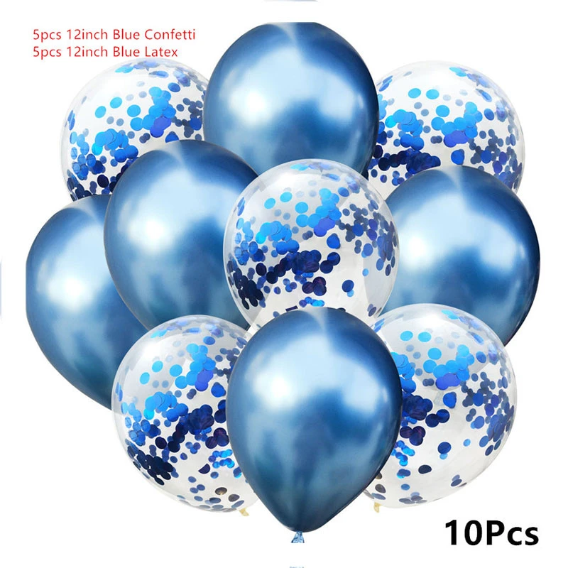 10pcs Metal blue Детская Гирлянда для мальчиков и девочек, детская гирлянда с воздушным шаром, украшения для дня рождения, вечерние украшения для детей - Цвет: 10pcs Metal blue