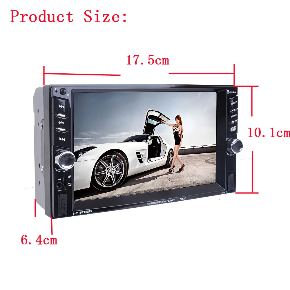 AMPrime 2 DIN Авторадио MP5 плеер 7652D 6 &quotдюймовый сенсорный экран HD Bluetooth стереорадио
