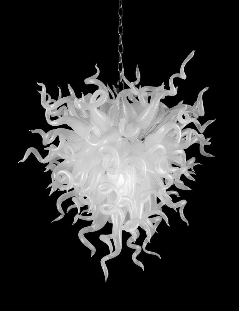 

White 100% Mouth Blown Borosilicate Traditional Design AC 110-240V Tiffany Chihully Style Hand Blown Murano Glass Chandelier Lam