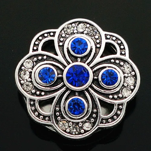 Fashion beauty rhinestone flower 18MM snap buttons fit bracelet jewelry wholesale KZ2100 | Украшения и аксессуары