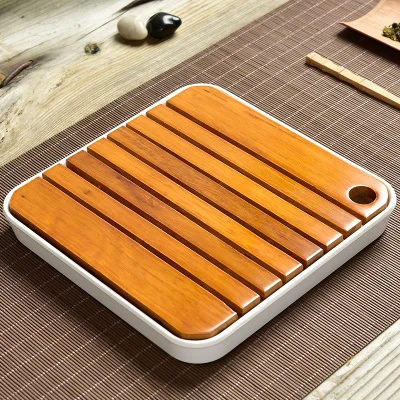4 Models Square rectangular 32.5x19x4cm Big size High-grade imitationceramics Wooden Tea tray Drainage Water storage | Дом и сад