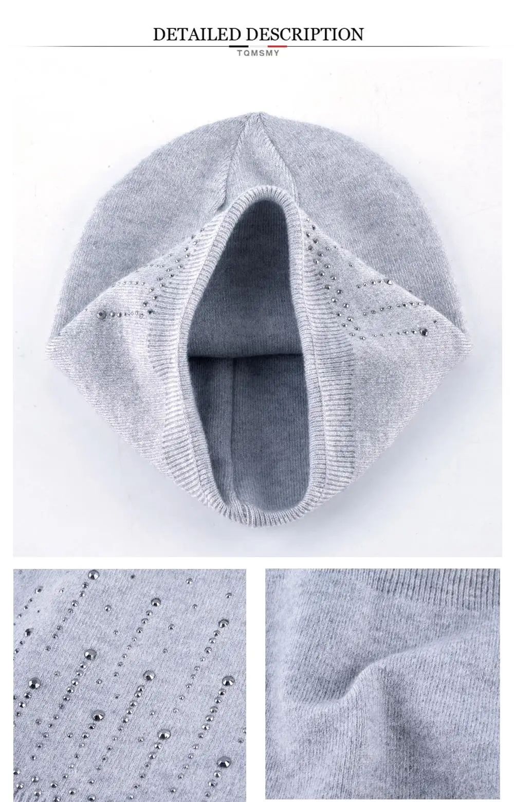 Повседневные вязаные шапки из кроличьей шерсти, женские шапки skullies, зимние шапки для девочек, мигающие бриллианты, двухслойная женская шапка gorros