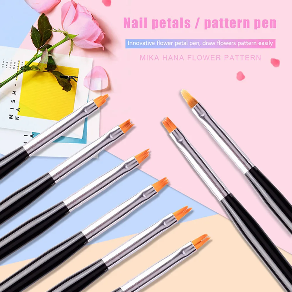 8Pcs Nail Art Tool Acrylic UV Gel Extension Brushes Flower Design Drawing Drill Point Painting Pen Set Home Decor | Красота и