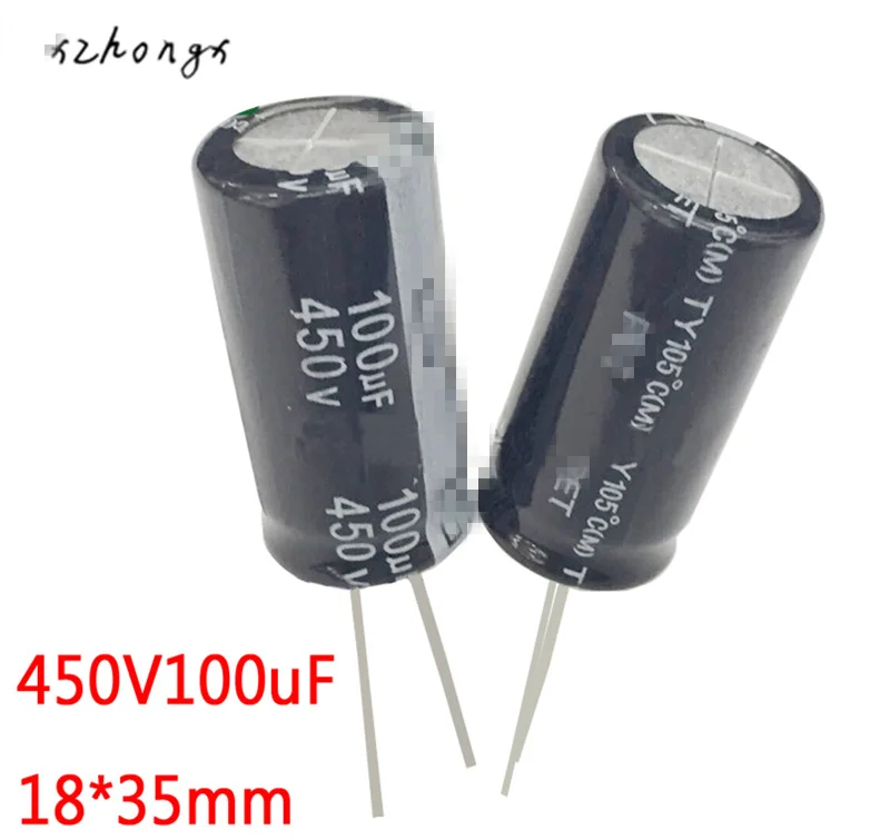 450V100UF volume switching power supply new genuine electrolytic super capacitor 100uF 450V 18X35mm | Электронные компоненты и