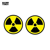 yjzt 8 2cm8 2cm 2x car styling radiation symbol personality reflective car sticker c1 7553