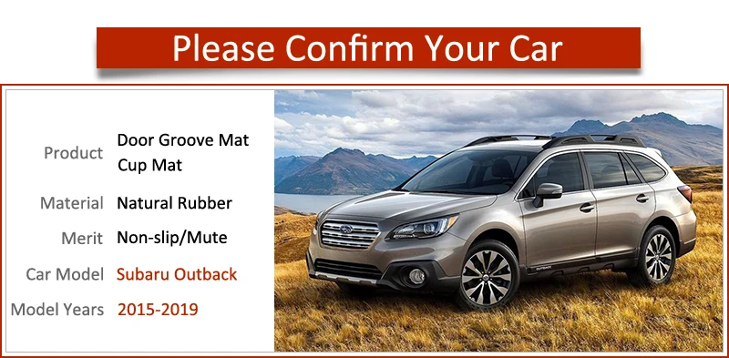Анти-скольжения ворота Слот коврик резиновая подставка для Subaru Outback-панды, на плюшевой подкладке, коврики для Стикеры стайлинга автомобилей