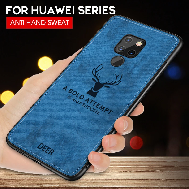Противоударный тканевый чехол с оленем для huawei mate 20 Lite P20 P30 Pro P10 P Smart 2019 Nova 4 3i Y7 Prime
