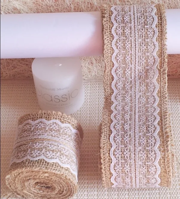 60 мм ширина Свадебные венки Декор Мешковина проволочная лента/джутовый