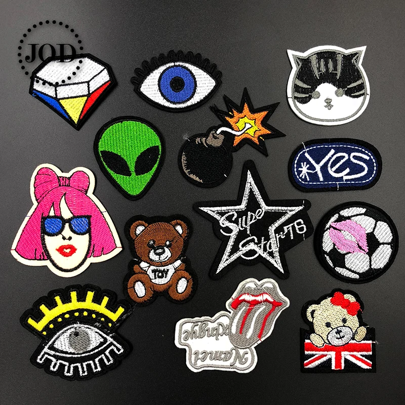 

JOD* 1Pc Cartoon Embroidered Iron on Patches for Clothing Children DIY Clothes Patch Applique Stickers Fabric Badges Decorative