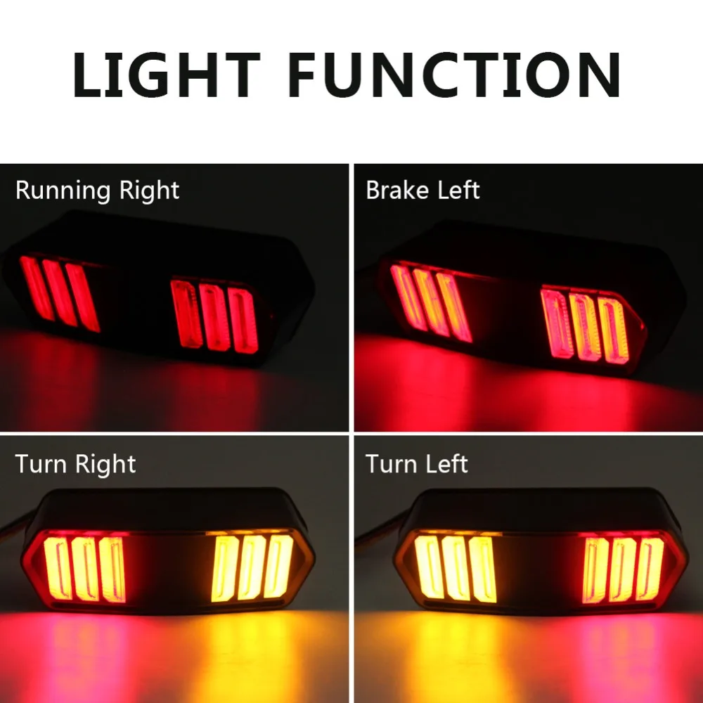 Cafe Racer Motorcycle LED Tail Light Running Stop Brake Rear Warning Turn Signal Indicator Lamp for Honda MSX125 CBR650F CTX700 |