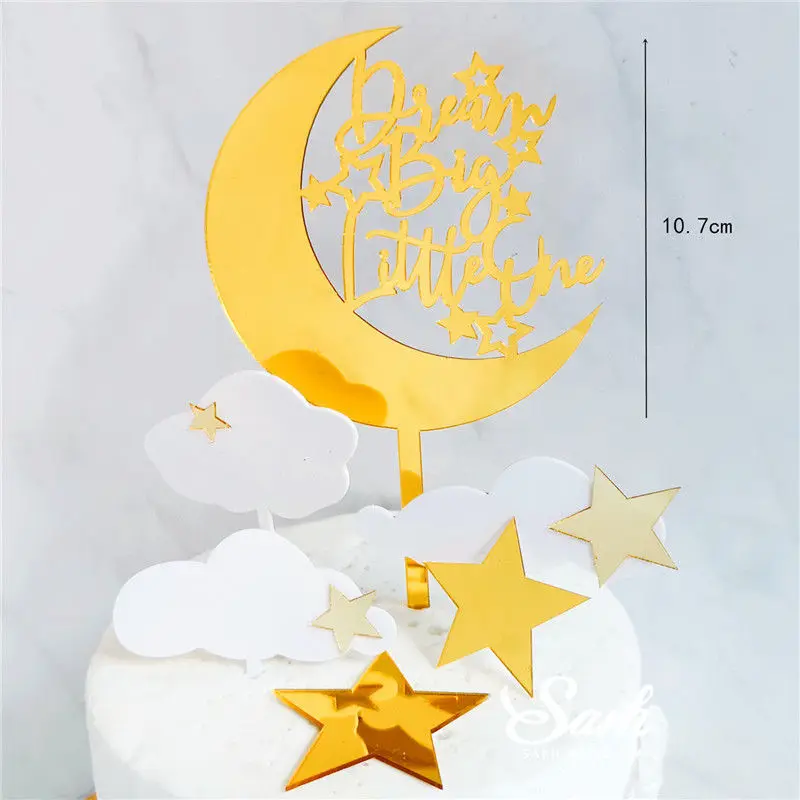 Star moon set Голова встряхивания Кролик Торт Топперы Звезда Луна День Святого Валентина украшения с днем рождения украшения для выпечки прекрасные подарки - Цвет: Star moon set
