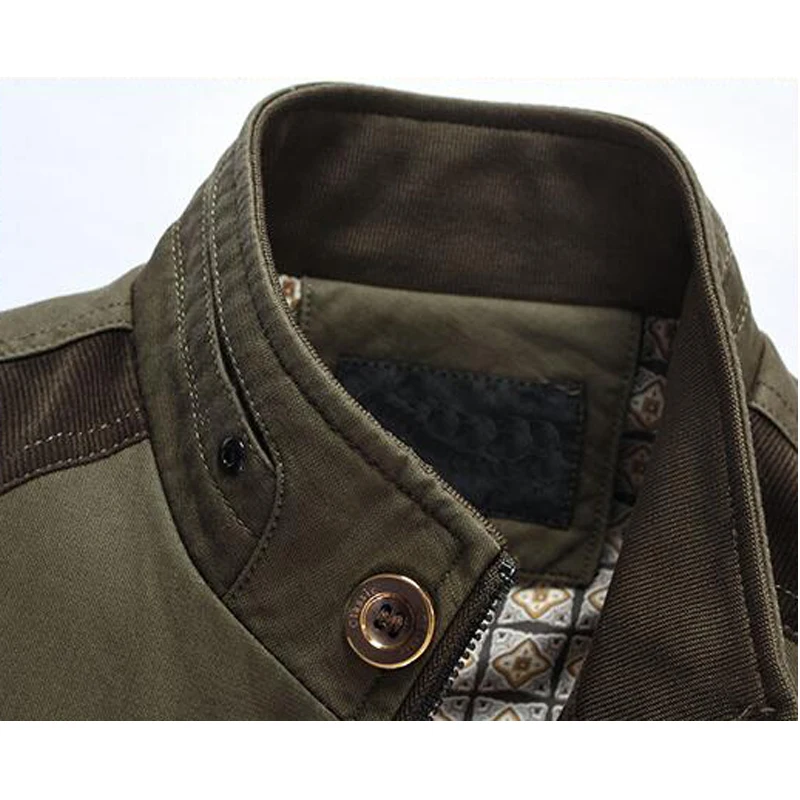 Мужские 2017 Военное Дело плед печатных Кнопка молнии Стиль хлопковая куртка
