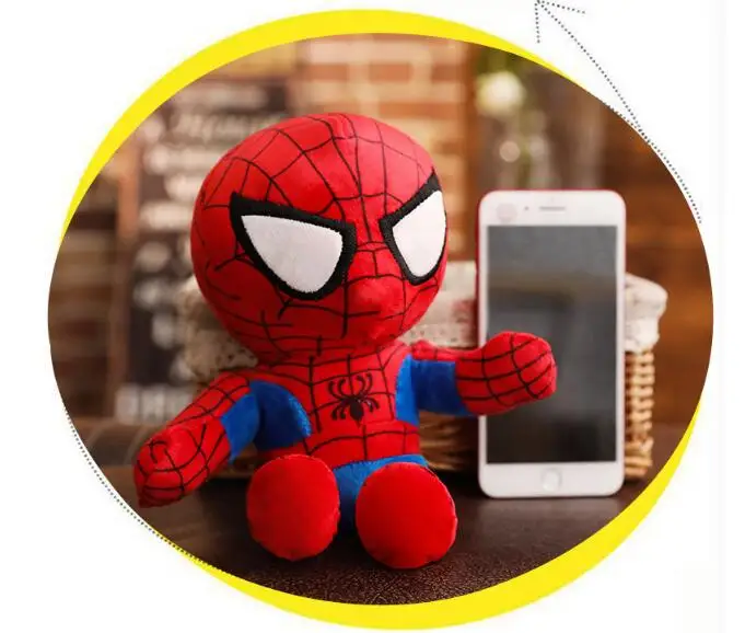 25 см Marvel Мстители мягкие игрушки супергероя Человек паук Капитан Америка