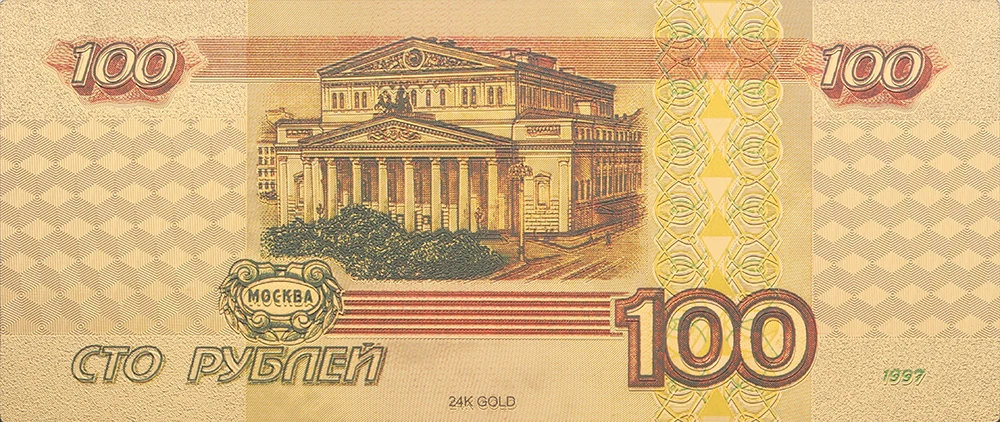 VNFURU 100 рубль золотые банкноты Европейский замок сад 24 К золото 999999 монета банкнота Золотая фольга поддельный сбор бумажных денег