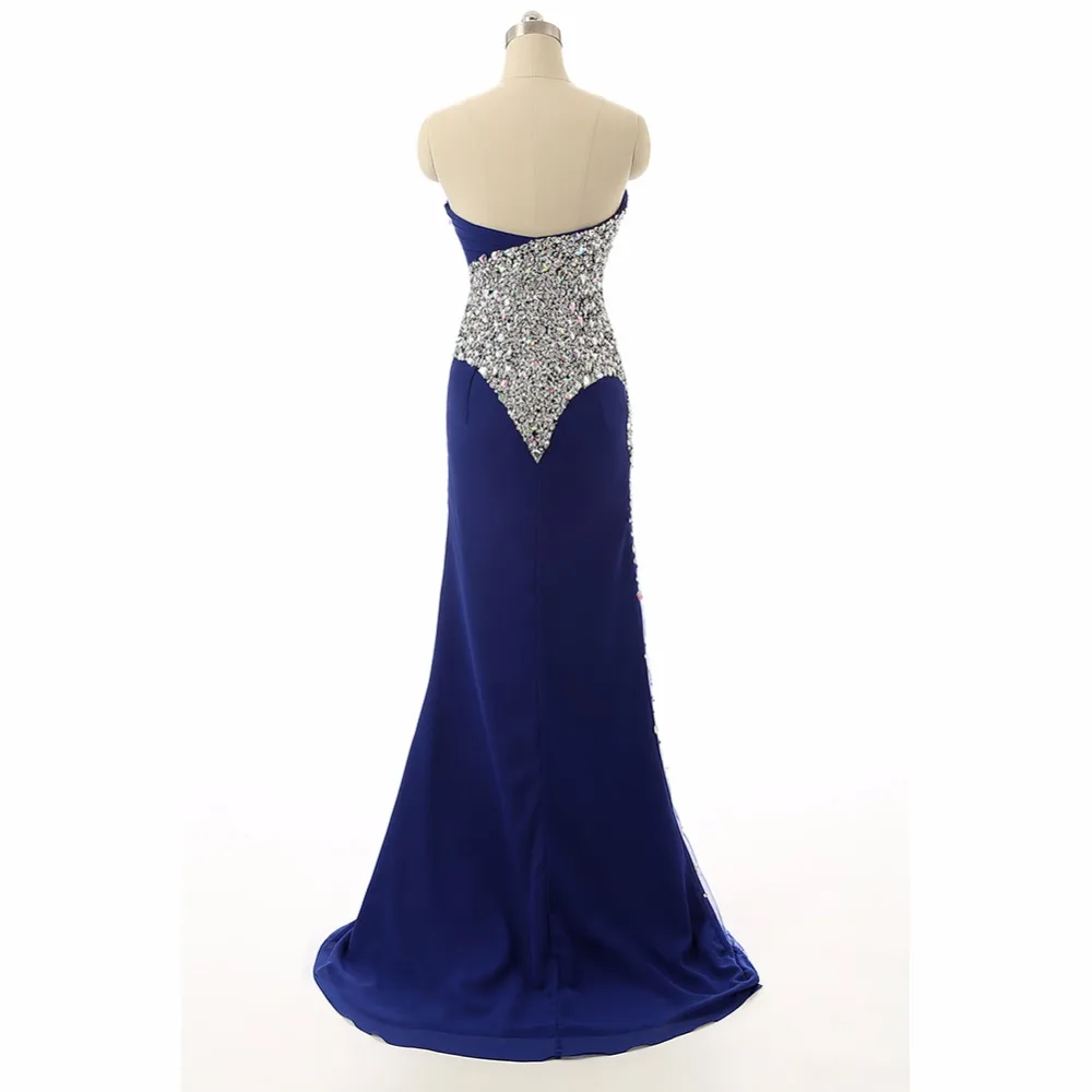 7116W Abendkleid 2019 Новая мода реальный образец милой русалки Королевский синий длинное