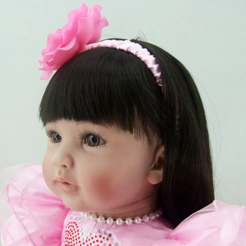 Силиконовые хлопковые игрушки милые розовые реалистичные куклы реборн с черными