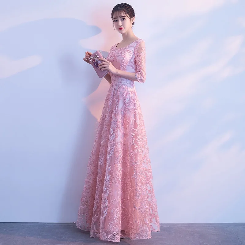 Женское вечернее платье Cheonsgam Элегантное Длинное Платье с круглым вырезом в