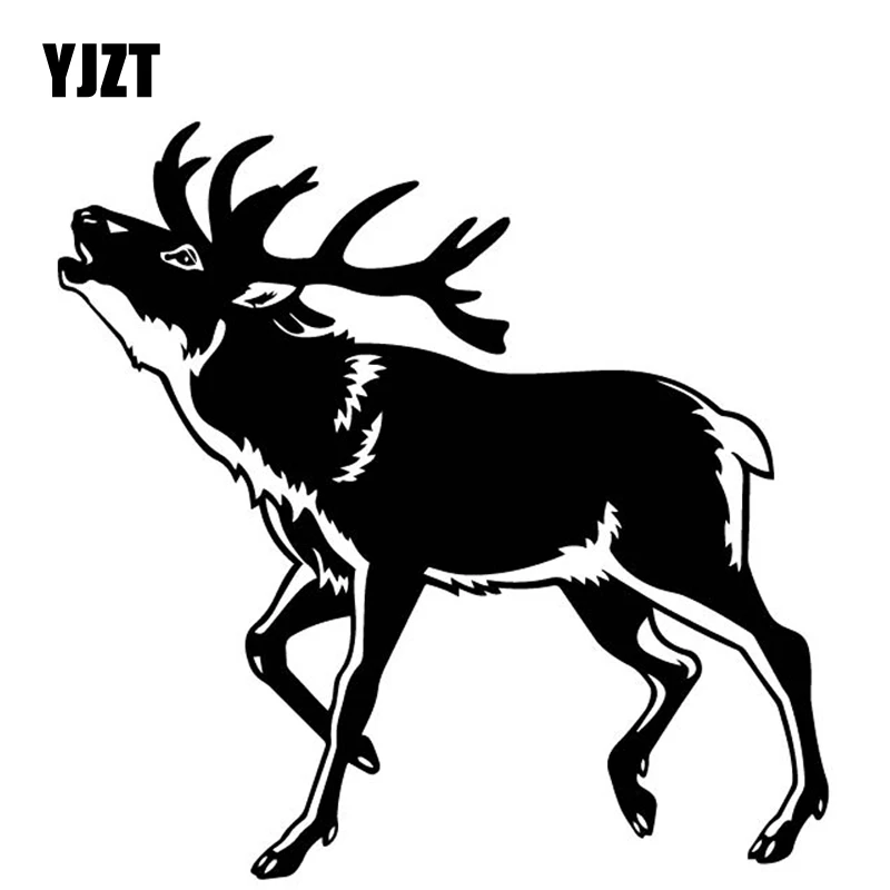 

YJZT 17.2CM*16.9CM Deer Decorate Fashion Car Sticker Vinyl Decal Car Door Accessories Black/Silver C4-1982