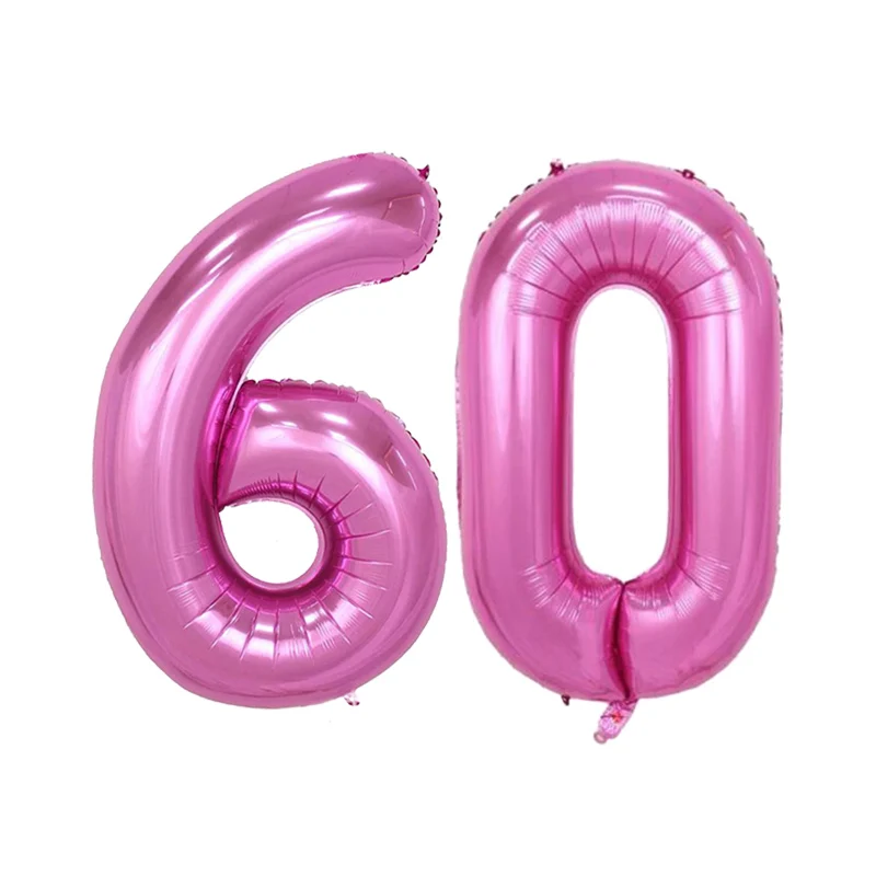 Pink 60 40 дюймов 30/40/50/60 Юбилей алюминиевый Фольга воздушные шары для дня рождения воздушные шары бакалавра вечерние Свадебные украшения поставки - Цвет: Pink 60