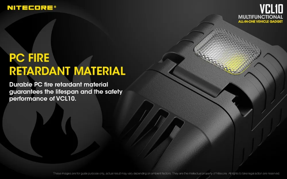 NITECORE VCL10 многофункциональный все-в-одном автомобиль гаджет/QC3.0 автомобильное зарядное устройство/стекло Выключатель/аварийный светильник Предупреждение ющий светильник