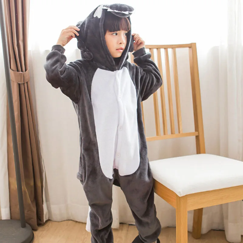 2019 симпатичная фланелевая осенне зимняя Детская Пижама унисекс с животными из