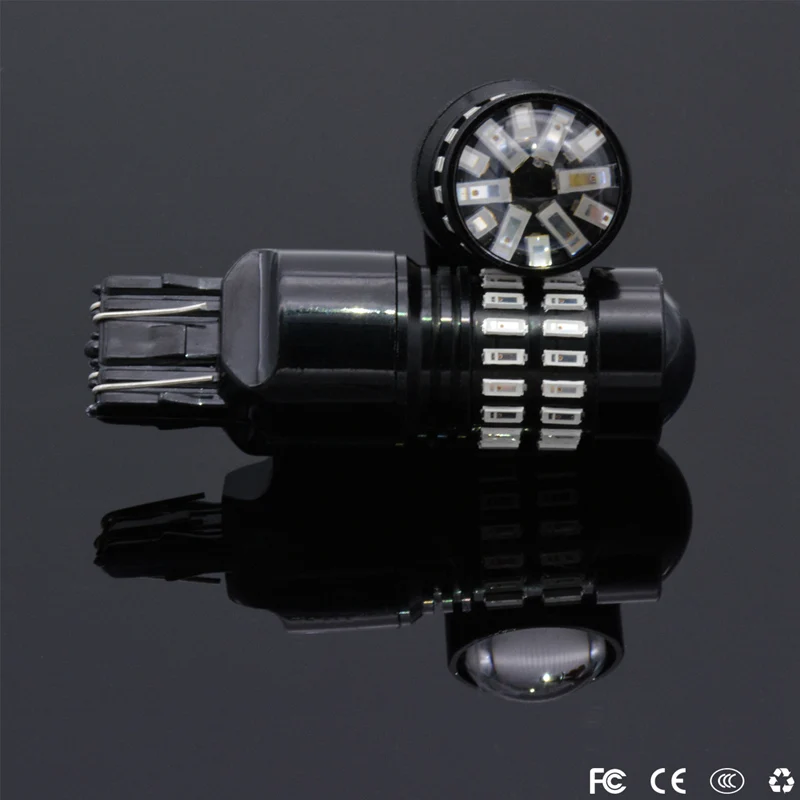 2x T20 7443 580 двойной контакт Чрезвычайно яркий 48 SMD 4014 чипы W21/5 Вт светодиодный