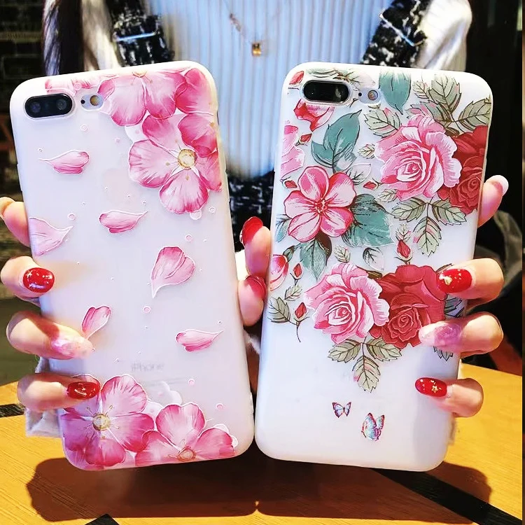 Чехол Gimfun для телефона в стиле ретро с объемными цветами IPhone 7 8 6s 6 Plus мягкий чехол