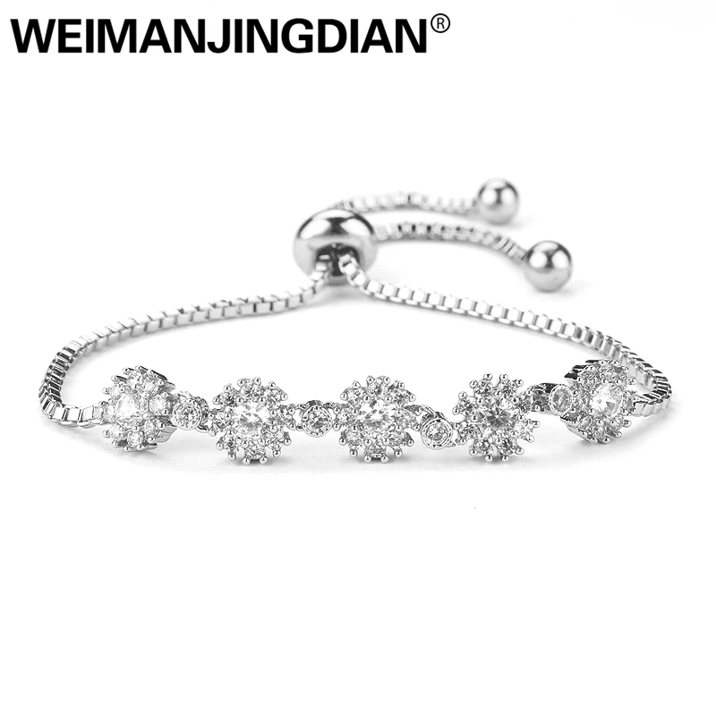 Фото WEIMANJINGDIAN бренд с квадратными кристаллами циркония CZ Циркон Браслеты со WEIMANJINGDIAN бренд с квадратными кристаллами циркония CZ Циркон Браслеты со