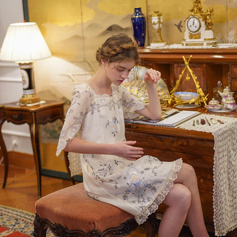 Женские летние шелковые платья LYNETTE'S в китайском стиле с оригинальным дизайном