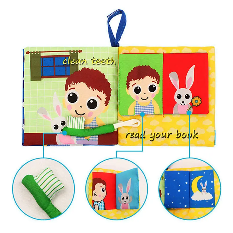 Мягкая ткань детская тканевая книжка спокойной ночи нетоксичные игрушки