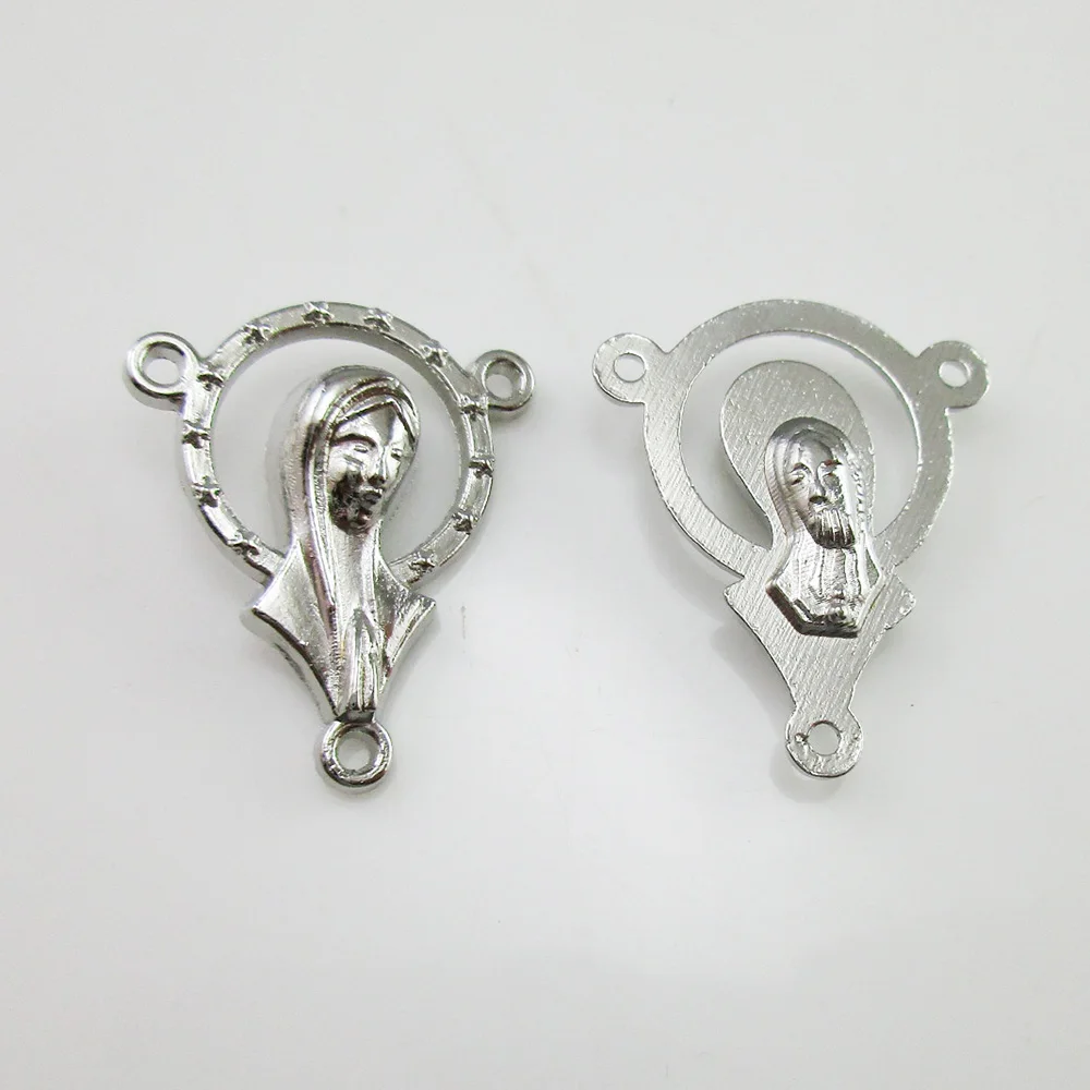 100 шт католические детали для четок SHM тибетские 3 отверстия Virgin Mary Center|rosary jesus|parts