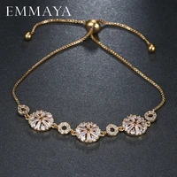 emmaya gold color flower trendy bracelet aaa zircon stone bracelet fashion jewelry for women