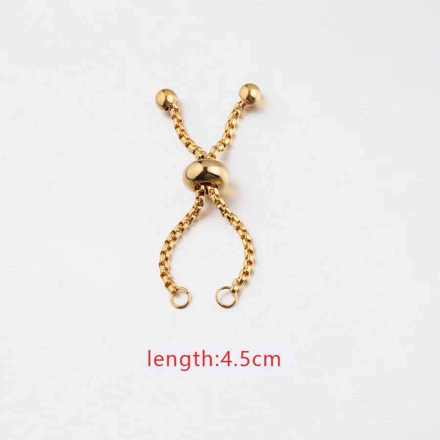 gold color 4.5cm Fnixtar, толщина 1,8 мм, регулируемая, нержавеющая сталь, коробка, цепь, слайдер/слайдер, РАСШИРИТЕЛЬ ЦЕПИ для DIY изготовления колец 4,5/5cmm, 10 шт./лот - Цвет: gold color 4.5cm