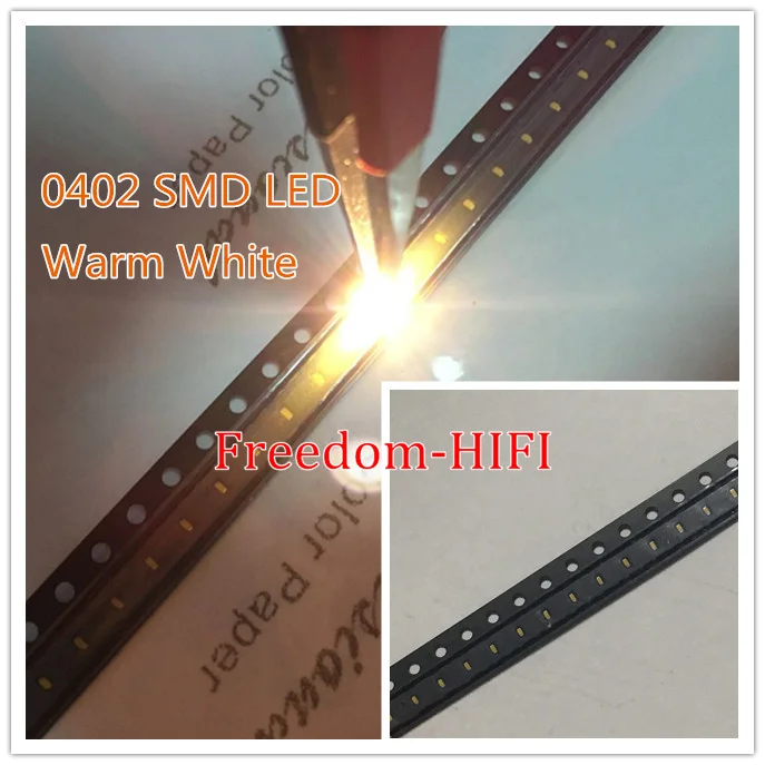 3000 шт. 0402 теплый белый SMD (1005) светодиодный чип поверхностного монтажа SMT