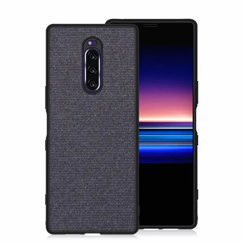 Blue SRHE для sony Xperia 1 чехол, винтажный тканевый силиконовый чехол, полное заднее покрытие для sony Xperia 1 Xperia1 J8110 J8170 J9110 - Цвет: Blue
