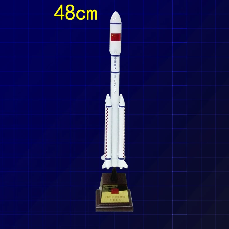 7 марта модель ракеты сплав деревянная подставка Китай космический корабль спутниковая модель орнамент космическая ракета серия фигурка ремесла - Цвет: 48CM Height