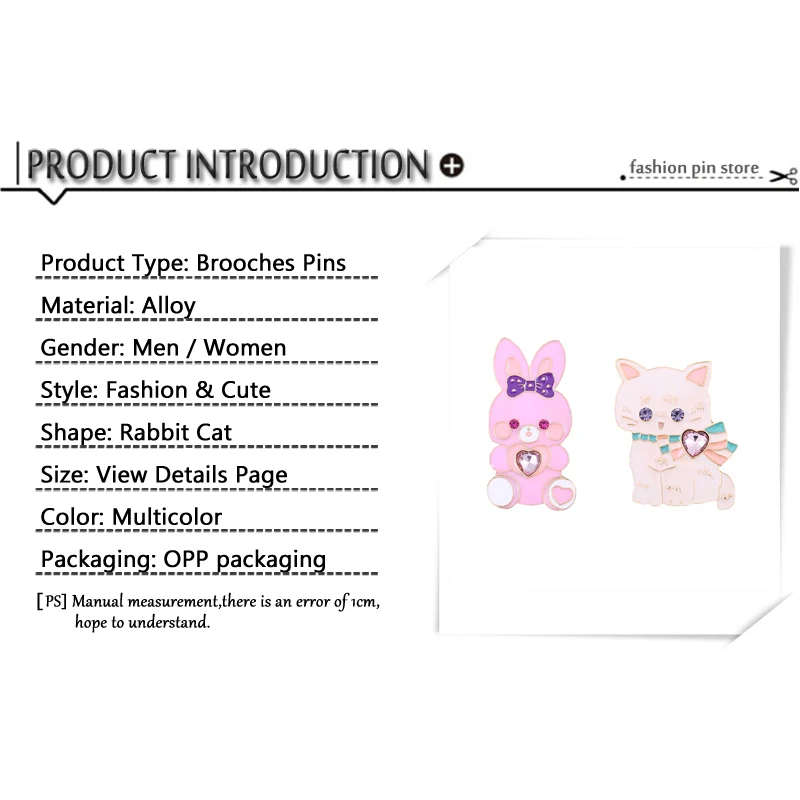 2 шт./компл. мультяшный милый кролик значок джинсы украшение булавка для лацкана в