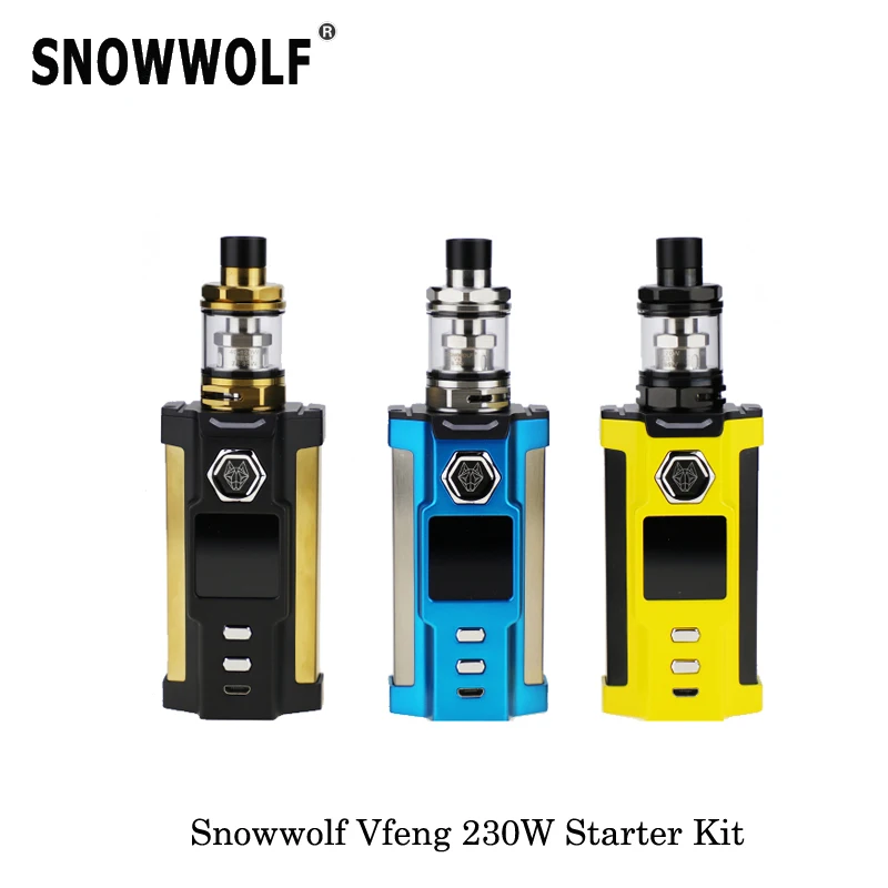 230 Вт оригинальные электронные сигареты Sigelei Snowwolf Vfeng Starter Kit Box Mod 3 мл емкость 2019