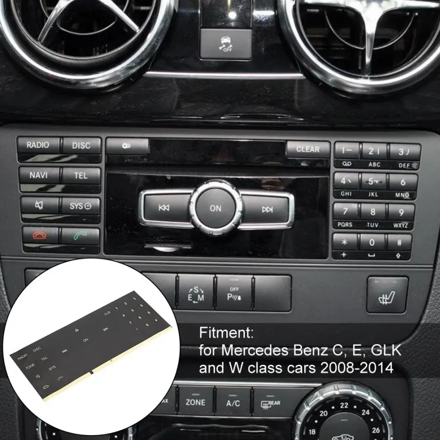 Автомобильная магнитола CD кнопка наклейки для Mercedes Benz 2008 2009 2010 2011 2012 2013 2014